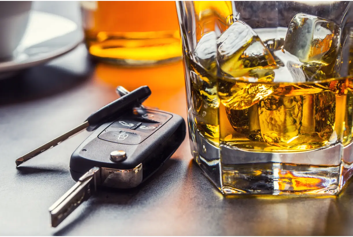 car keys and whiskey DUI